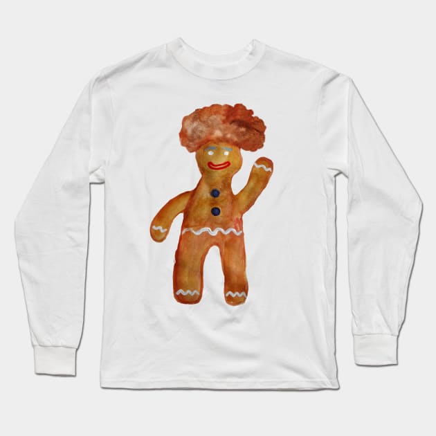 Gingerbread Man Long Sleeve T-Shirt by Manitarka